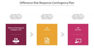 Difference Risk Response Contingency Plan Ppt Powerpoint Presentation Outline Ideas Cpb