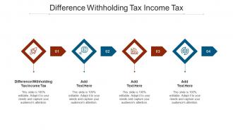 Difference Withholding Tax Income Tax Ppt Powerpoint Presentation Backgrounds Cpb