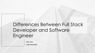 Differences Between Full Stack Developer And Software Engineer PPT Outline AT