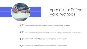 Different agile methods agenda for different agile methods