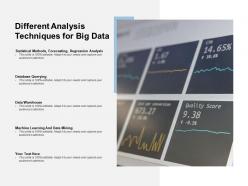 Different analysis techniques for big data