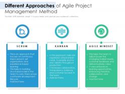 Different approaches of agile project management method