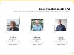 Different aspects of retirement planning client testimonials team work ppt powerpoint images