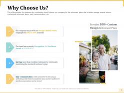 Different aspects of retirement planning why choose us ppt powerpoint layouts rules