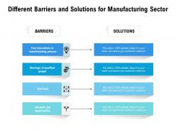 Different barriers and solutions for manufacturing sector
