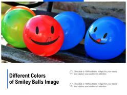 Different colors of smiley balls image