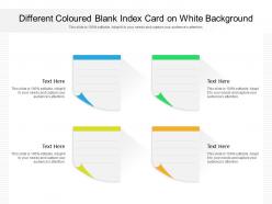 Different coloured blank index card on white background
