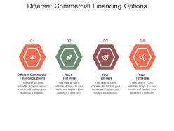 Different commercial financing options ppt powerpoint presentation show background designs cpb