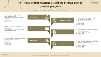 Different Communication Platforms Utilized During Project Communication Channels And Tools