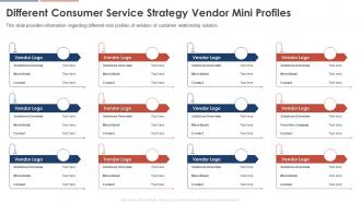 Different Consumer Service Strategy Vendor Mini Profiles Consumer Service Strategy Transformation Toolkit
