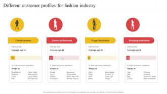 Different Customer Profiles For Fashion Industry Building Comprehensive Apparel Business Strategy SS V