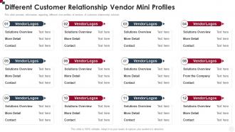Different Customer Relationship Vendor Mini Profiles How To Improve Customer Service Toolkit