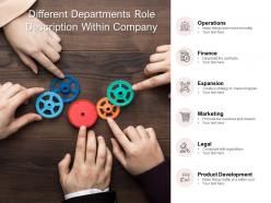 Different departments role description within company