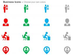 Different directions leader man working on laptop location of business man ppt icons graphic