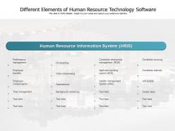 Different elements of human resource technology software