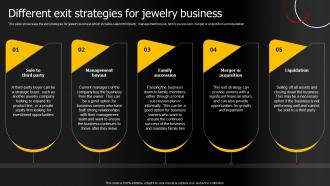 Different Exit Strategies For Business Jewelry Products Business Plan BP SS