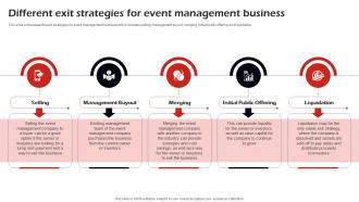 Different Exit Strategies For Event Corporate Event Management Business Plan BP SS
