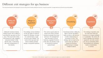Different Exit Strategies For Spa Business Health And Beauty Center BP SS