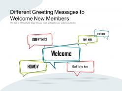 Different greeting messages to welcome new members