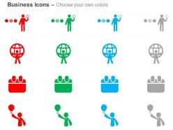 Different ideas global person calendar thinking man ppt icons graphics