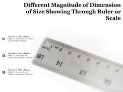 Different magnitude of dimension of size showing through ruler or scale
