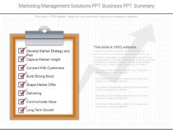 Different marketing management solutions ppt business ppt summary