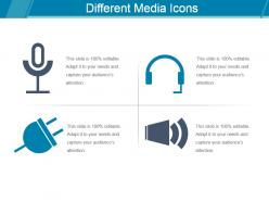 Different media icons ppt slides