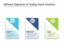 Different objectives of holding asset inventory
