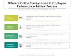 Different online surveys used in employee performance review process