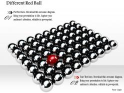 Different red ball in silver balls for leadership