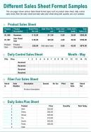 Different sales sheet format samples presentation report infographic ppt pdf document