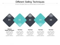 Different selling techniques ppt powerpoint presentation outline background cpb