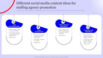 Different Social Media Content Ideas For Staffing Agency Marketing Strategy SS