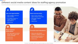 Different Social Media Content Ideas Recruitment Agency Advertisement Strategy SS V