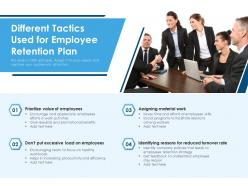 Different tactics used for employee retention plan