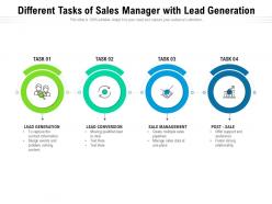 Different tasks of sales manager with lead generation