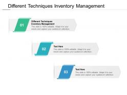 Different techniques inventory management ppt powerpoint presentation infographics graphics pictures cpb