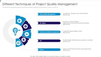 Different Techniques Of Project Quality Management