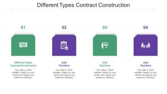 Different Types Contract Construction Ppt Powerpoint Presentation Ideas Good Cpb
