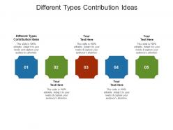 Different types contribution ideas ppt powerpoint presentation show outfit cpb