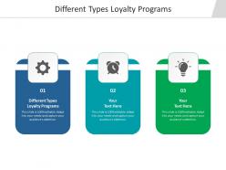 Different types loyalty programs ppt powerpoint presentation outline slide portrait cpb