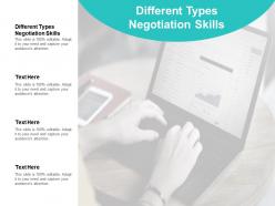 Different types negotiation skills ppt powerpoint presentation show pictures cpb