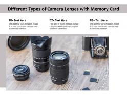 Different types of camera lenses with memory card
