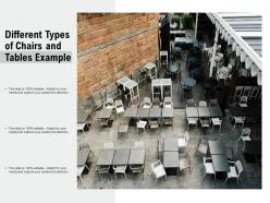 Different types of chairs and tables example