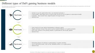 Different Types Of Defi Gaming Business Models Understanding Role Of Decentralized BCT SS