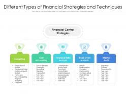 Different types of financial strategies and techniques