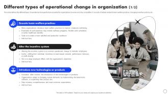 Different Types Of Operational Change In Implementing Operational Change CM SS