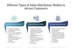 Different types of sales distribution models to attract customers