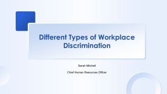 Different Types Of Workplace Discrimination PPT Designs VA