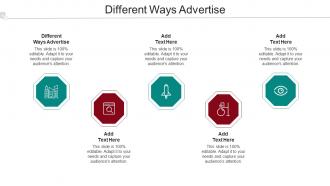 Different Ways Advertise Ppt Powerpoint Presentation Summary Templates Cpb